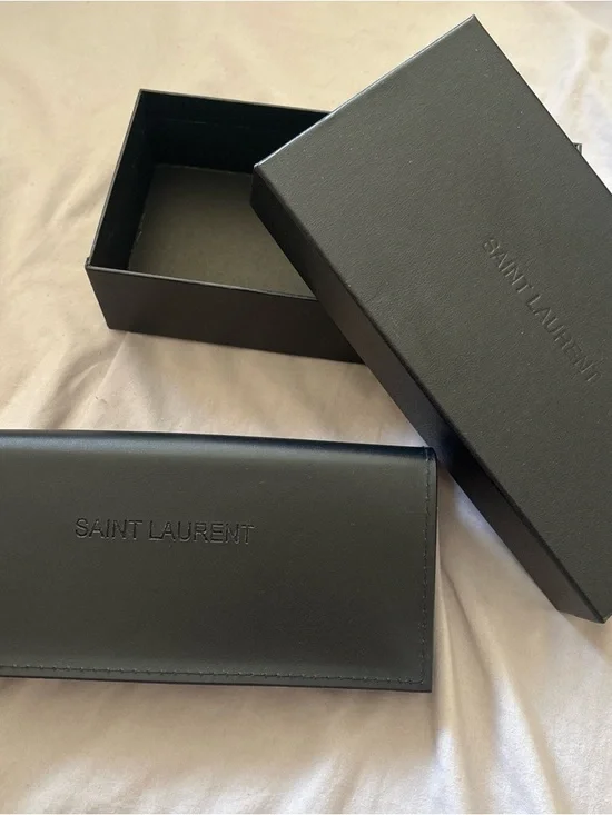 Saint Laurent Black Cat-Eye Sunglasses with Gold YSL Accent - Picture 4 of 5